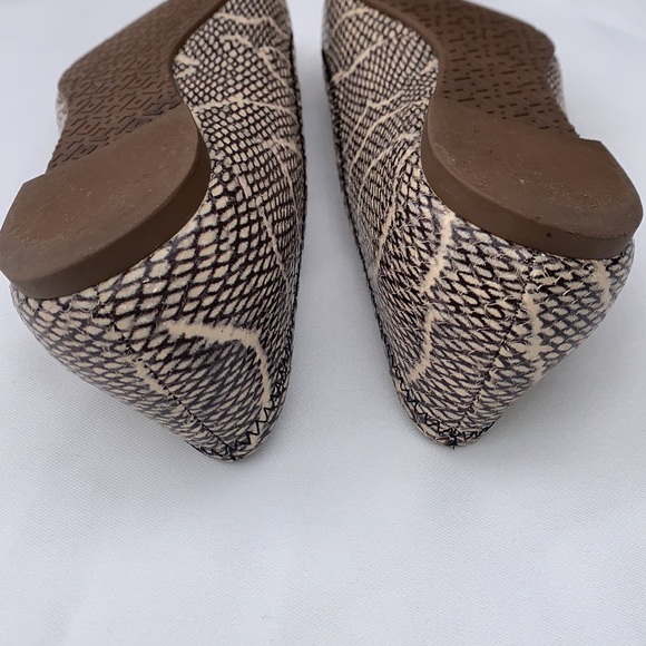TORY BURCH Ballet Flat Snakeskin Print BrownBeige - Picture 6 of 12